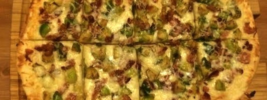 bacon and brussels sprout fladbread
